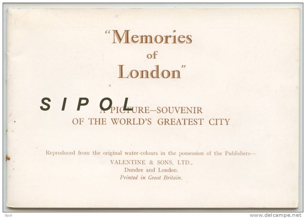 Londres :Memories Of London A Picture-souvenir Of The World S Greatest City - Proligue From Allan Junior - Europa