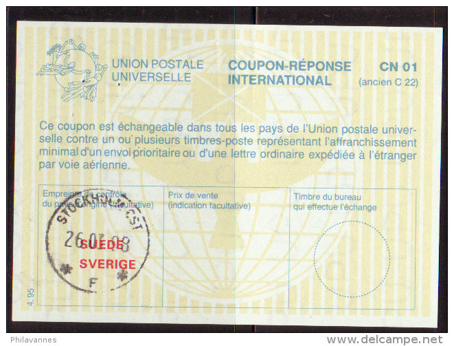 Coupon-réponse International, Type 29 ( 4.95) STOCKHOLM,SUEDE (CR 87) - Antwoordbons