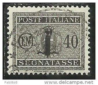 ITALIA REGNO ITALY KINGDOM 1944 REPUBBLICA SOCIALE ITALIANA RSI TASSE TAXES SEGNATASSE FASCIO CENT. 40 USED CENTRATO - Portomarken