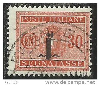 ITALIA REGNO ITALY KINGDOM 1944 REPUBBLICA SOCIALE ITALIANA RSI TASSE TAXES SEGNATASSE FASCIO CENT. 30 USED CENTRATO - Portomarken
