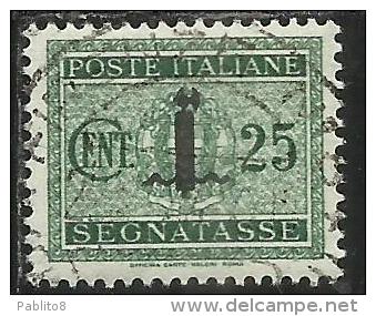 ITALIA REGNO ITALY KINGDOM 1944 REPUBBLICA SOCIALE ITALIANA RSI TASSE TAXES SEGNATASSE FASCIO CENT. 25 USED CENTRATO - Portomarken