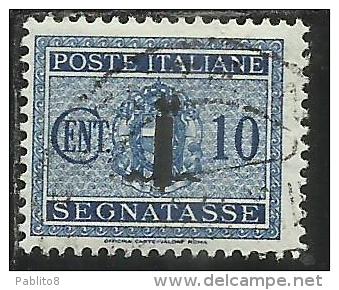 ITALIA REGNO ITALY KINGDOM 1944 REPUBBLICA SOCIALE ITALIANA RSI TASSE TAXES SEGNATASSE FASCIO CENT. 10 USED CENTRATO - Portomarken