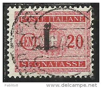 ITALIA REGNO ITALY KINGDOM 1944 REPUBBLICA SOCIALE ITALIANA RSI TASSE TAXES SEGNATASSE FASCIO CENT. 20 USED CENTRATO - Taxe