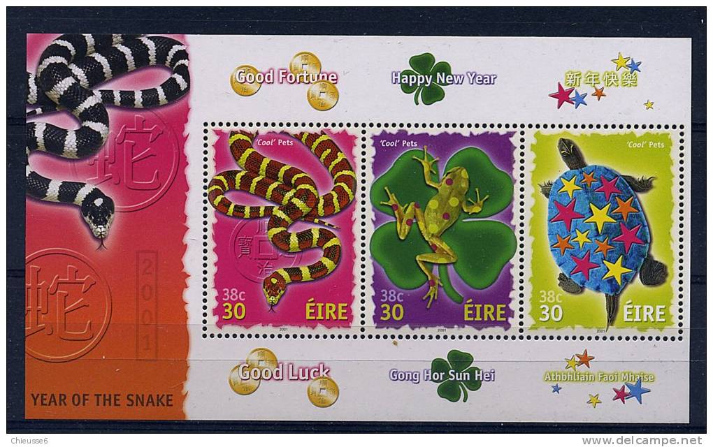 Lot 82 - B 11 - Irlande** Bloc N° 38 - Année Lunaire Chinoise Du Serpent (serpent, Grenouille, Tortue) - Blocchi & Foglietti