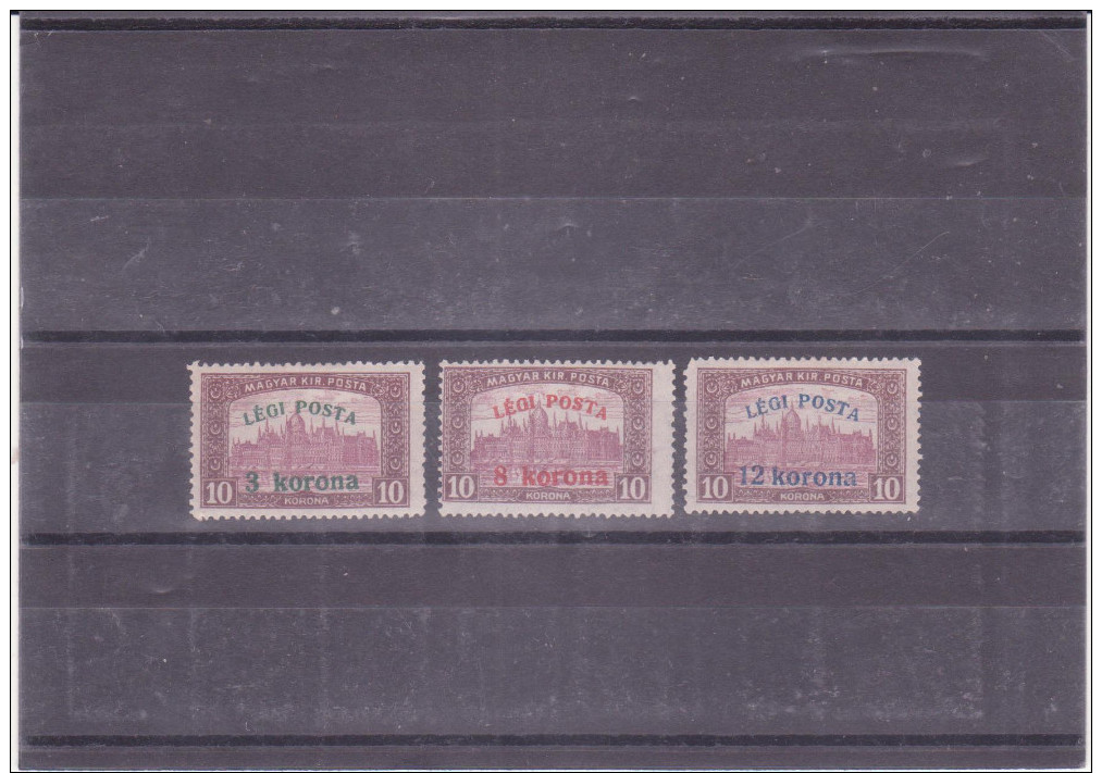 1920 Hungary Set, Overprint Legi Posta And Value, MH(*) Original Gum, SG #401 To #403 - Unused Stamps