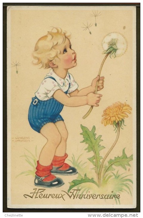 ILLUSTRATION LUNGERS HAUSEN / ENFANT / PISSENLIT / SOUFFLE GRAINE DE PISSENLIT S'ENVOLE (comme Des Parachutes) - Hausen, Lungers