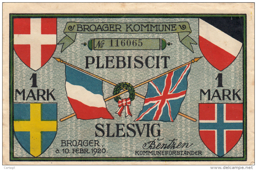 Billets - B1137 - Danemark - Plebiscit Slesvig - RARE    ( Type, Nature, Valeur, état... Voir  Double Scan) - Autres & Non Classés