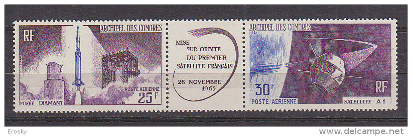 B1555 - COLONIES FRANCAISES COMORES AERIENNE Yv N°16A ** ESPACE - Luftpost