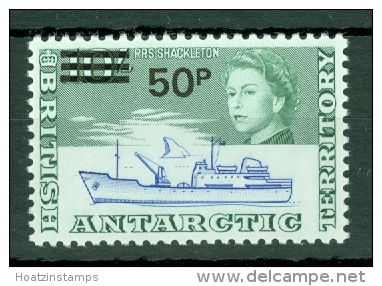 British Antarctic Territory: 1971   QE II - Decimal Currency - Surcharge    SG37w    50p On 10/-  [Wmk Inverted]    MNH - Unused Stamps