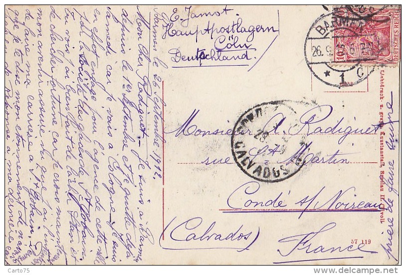 Allemagne - Barmen - Adlerbrücke / Train / Métro /Architecture - Postal Marks 1912 Barmen - Wuppertal