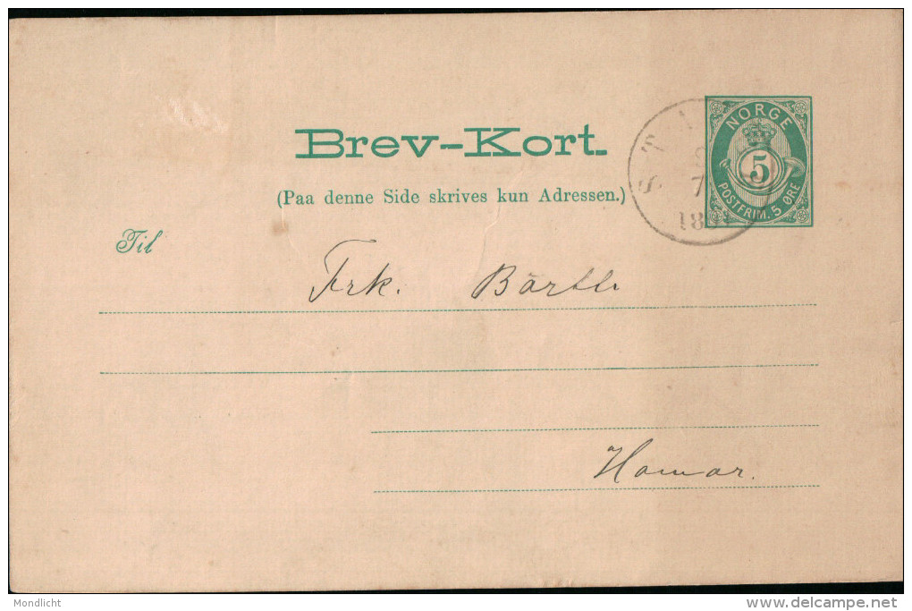 Ganzsache Norwegen 1891 - Briefe U. Dokumente