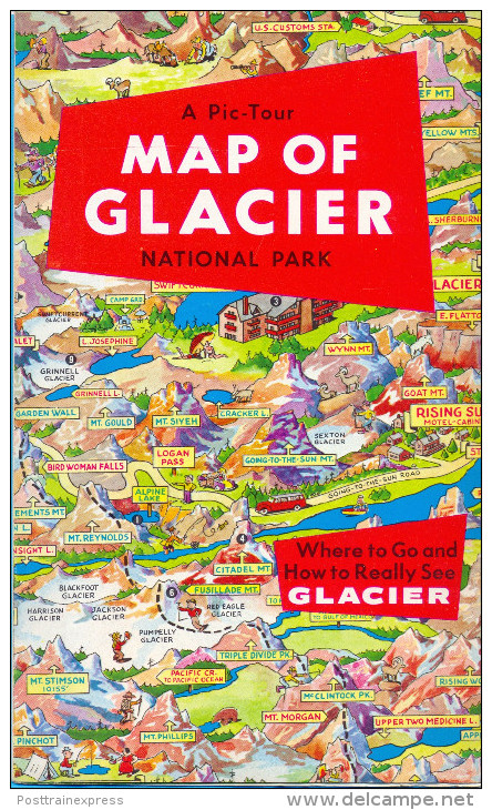 USA. Montana. A Glacier National Park Map. Tourist Advesement. - Publicités