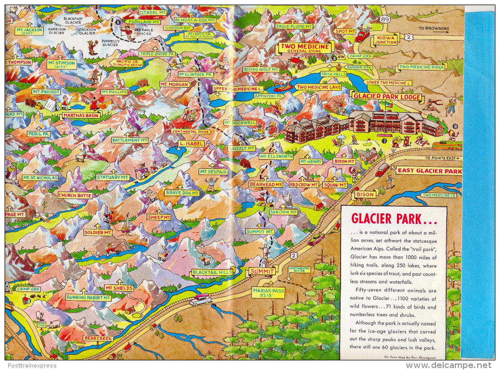 USA. Montana. A Glacier National Park Map. Tourist Advesement. - Publicités