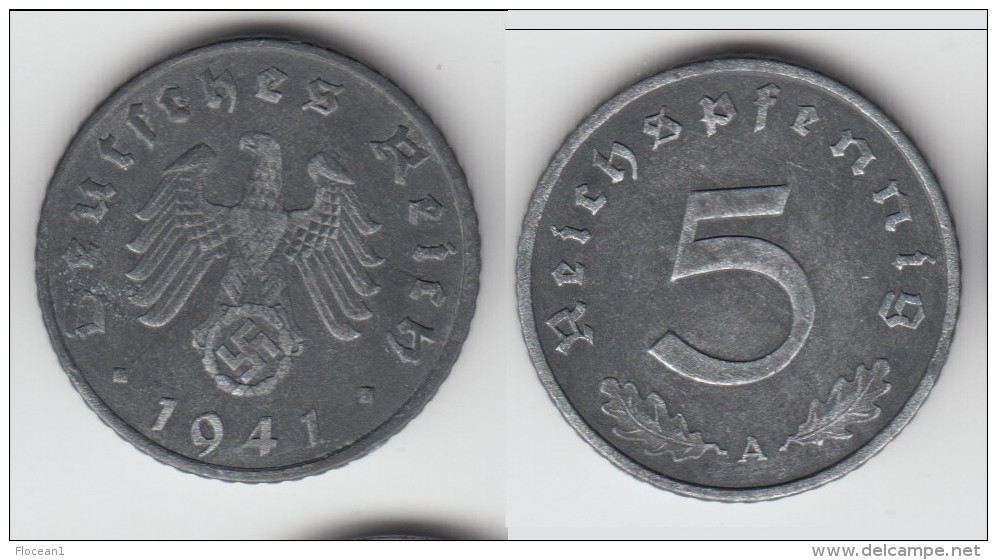 **** ALLEMAGNE - GERMANY - 5 REICHSPFENNIG 1941 A - 3ème REICH - THIRD REICH **** EN ACHAT IMMEDIAT - 5 Reichspfennig
