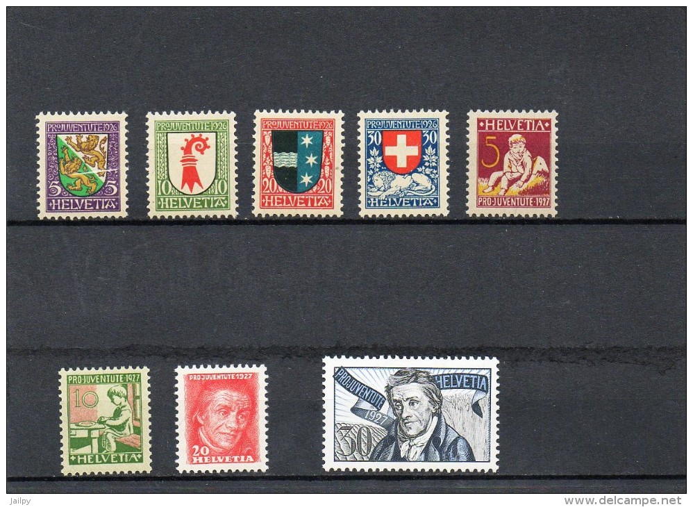 SUISSE   8 Timbres   1926-27   Y&T: 222 à 229   (neufs Avec Traces De Charnières) - Ungebraucht