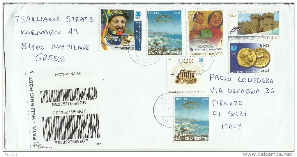 GREECE - GRECIA -  HELLAS 2014 REGISTERED LETTER LETTERA RACCOMANDATA SEE THE SCAN - Storia Postale