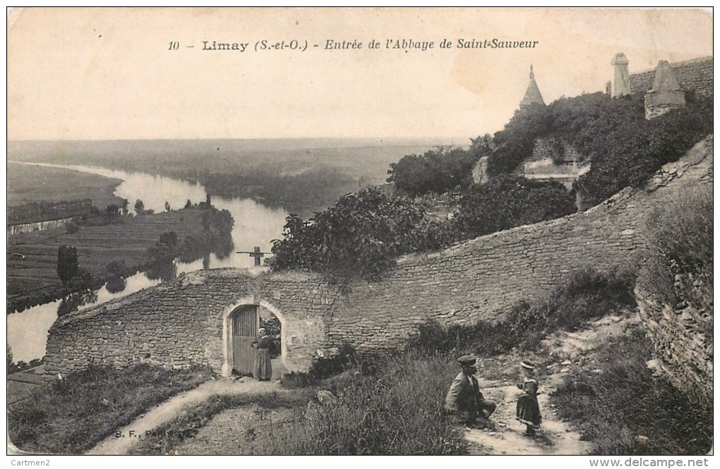 4 CPA : LIMAY VUE SUR L'EGLISE LE PONT ENTREE DE L'ABBAYE DE SAINT-SAUVEUR CHATEAU DES CELESTINS 78 YVELINES - Limay