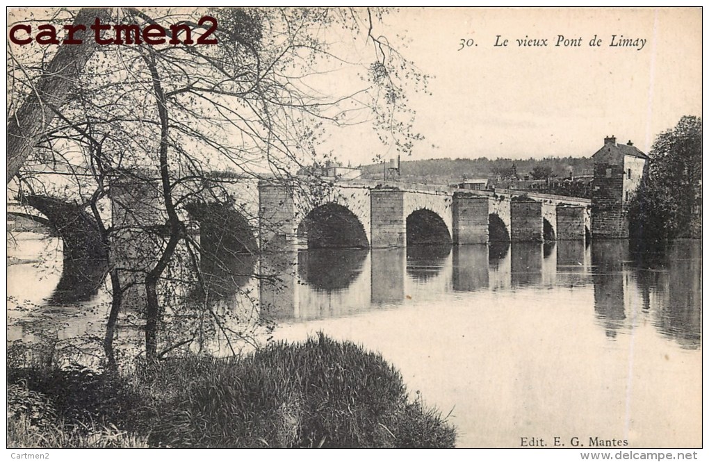 4 CPA : LIMAY VUE SUR L'EGLISE LE PONT ENTREE DE L'ABBAYE DE SAINT-SAUVEUR CHATEAU DES CELESTINS 78 YVELINES