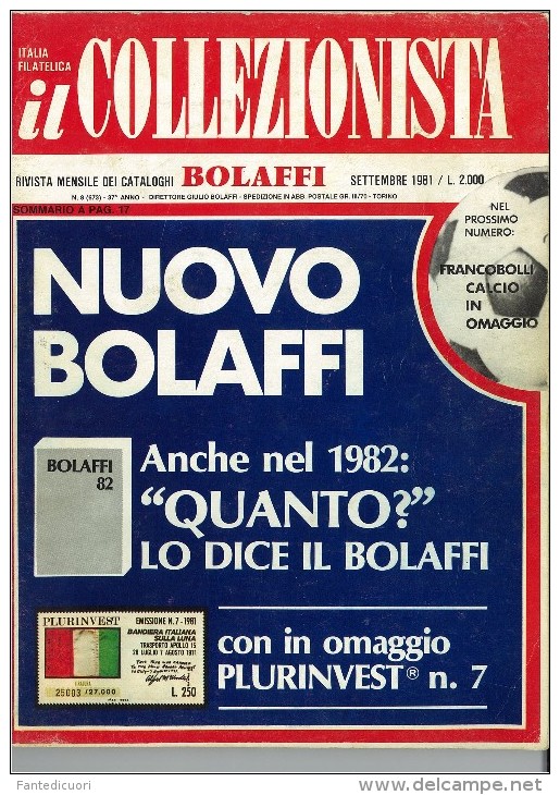 Rivista Il Collezionista, Bolaffi Editore N. 8 Anno 1981 - Italiano (desde 1941)