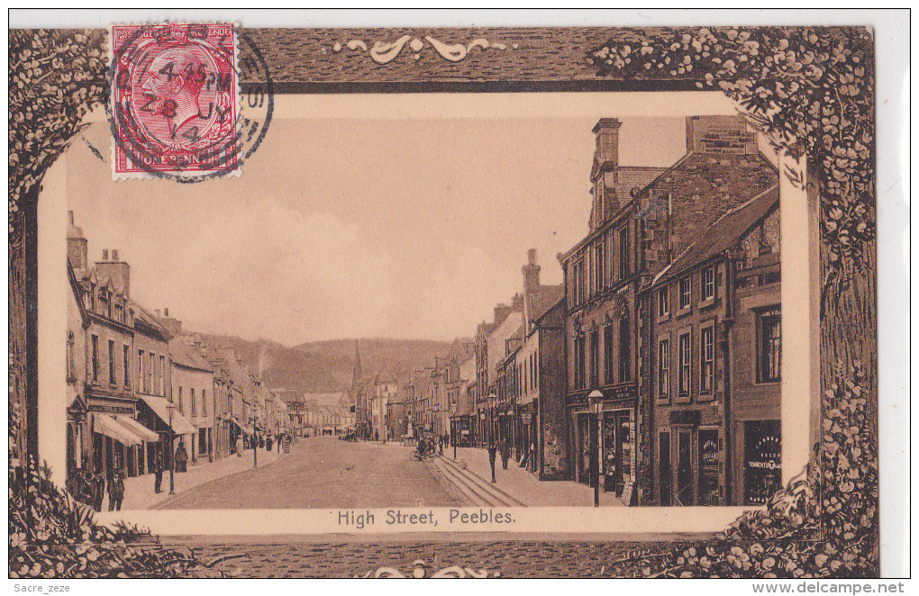 ECOSSE-PEEBLES-1914-high Street - Peeblesshire