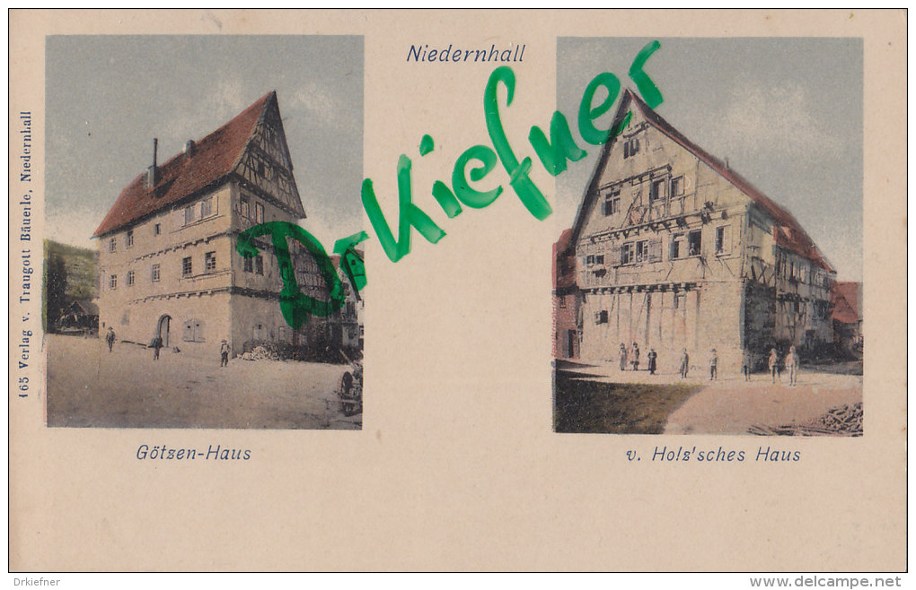 LITHO: Niedernhall, Götzen-Haus, V.Holz´sches Haus, Um 1900 - Crailsheim