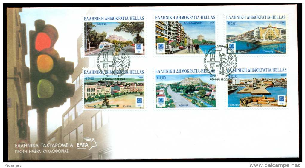 Greece / Grece / Griechenland / Grecia 2004 "Views Of Olympic Cities" Olympic Games Athens 2004 FDC - Summer 2004: Athens