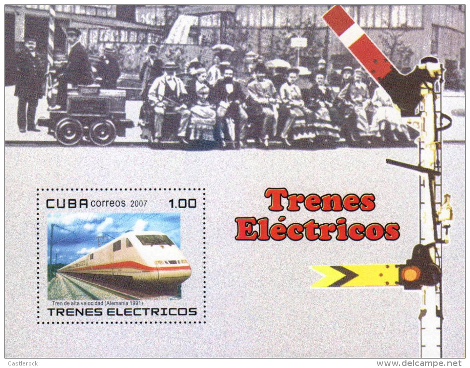 G)2007 CARIBE, OLD TRAIN-SIGNS, ELECTRIC TRAINS, HIGH-SPEED TRAIN (GERMANY 1991), S/S, MNH - Oblitérés