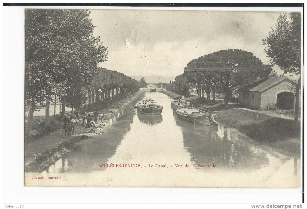 11 SALLELES D'AUDE LE CANAL VUE DE LA PASSERELLE - Salleles D'Aude