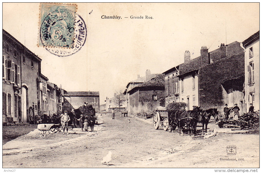 CPA - 54 - CHAMBLEY - Grande Rue - Chambley Bussieres