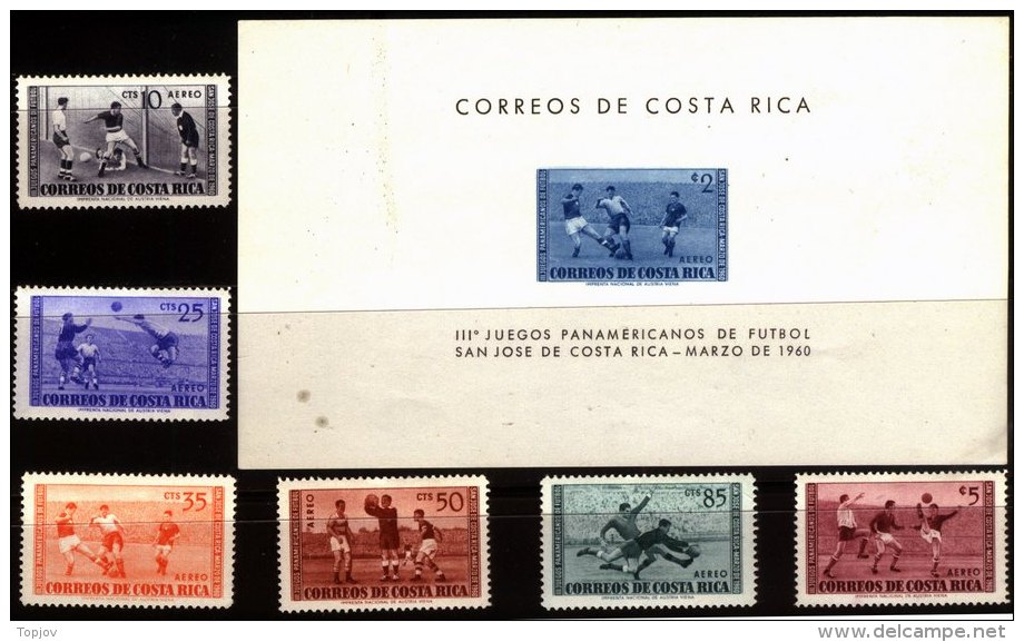 COSTA  RICA - FOOTBALL SET+Bl  -**MNH - 1960 - Coupe D'Amérique Du Sud Des Nations
