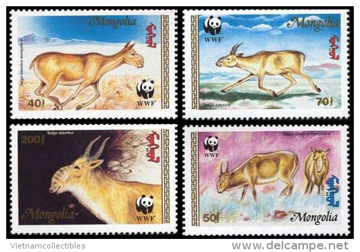 (WWF-179) W.W.F. Mongolia MNH Saiga Stamps 1995 - Unused Stamps