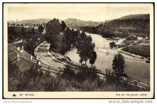 Cp Epinal Vosges, Vue Sur Les Grand Sables, Une Route - Autres & Non Classés