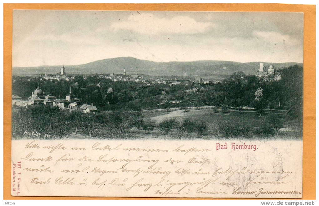 Bad Homburg 1899 Postcard - Bad Homburg