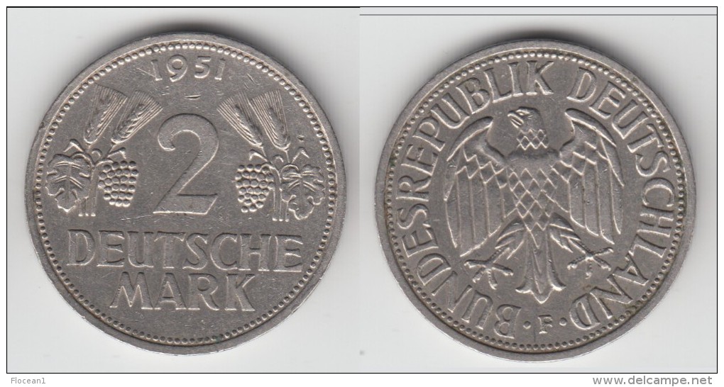 **** ALLEMAGNE - GERMANY - 2 MARK 1951 F **** EN ACHAT IMMEDIAT - 2 Marcos