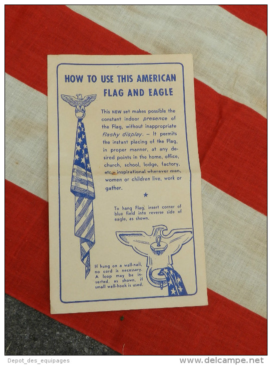 SUPERBE DRAPEAU U.S.A. 48 ETOILES 39-45 + BOITE + AIGLE + ETAT NEUF  ............ - 1939-45