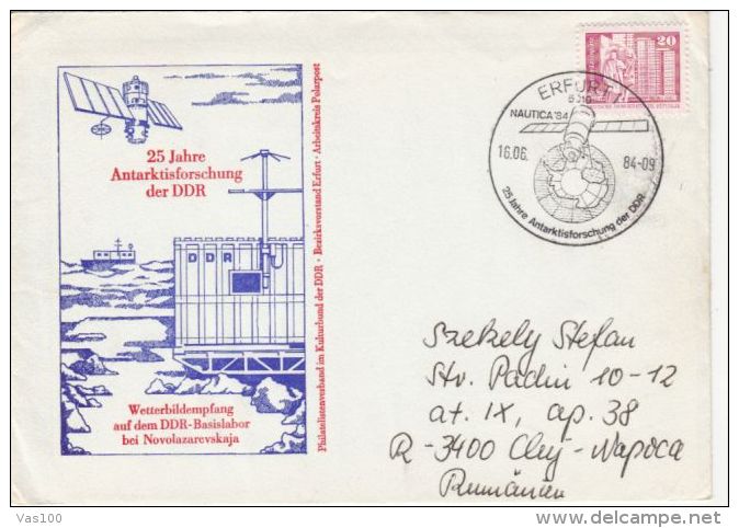 ANTARCTIC GERMAN RESEARCH STATION, SATELLITE, SPECIAL COVER, 1984, GERMANY - Bases Antarctiques