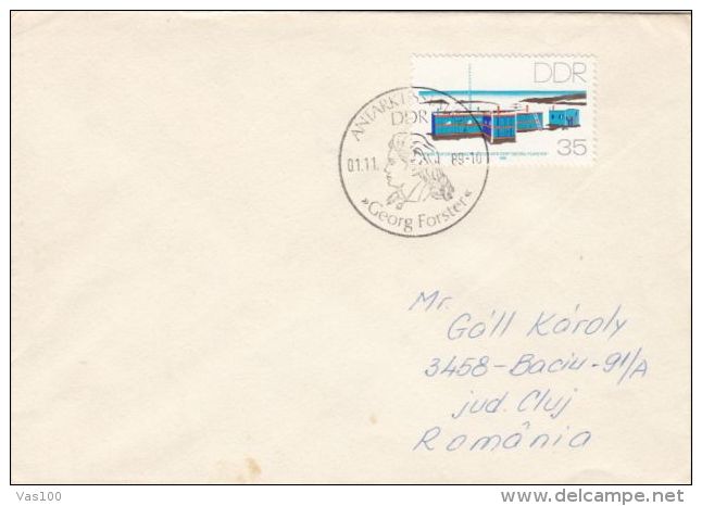 GEORG FORSTER GERMAN ANTARCTIC RESEARCH STATION SPECIAL POSTMARK AND STAMPS ON COVER, 1989, GERMANY - Estaciones Científicas