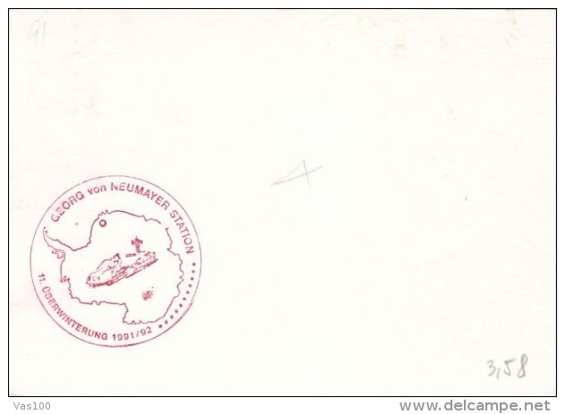 GEORG VON NEUMAYER ANTARCTIC STATION, PENGUINS, SPECIAL POSTMARKS ON CARDBOARD, 1992, GERMANY - Research Stations