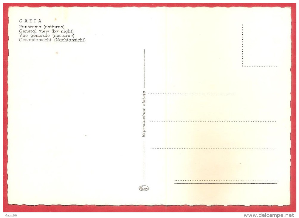 CARTOLINA NV ITALIA - GAETA (LT) - Panorama Notturno - 10 X 15 - Latina