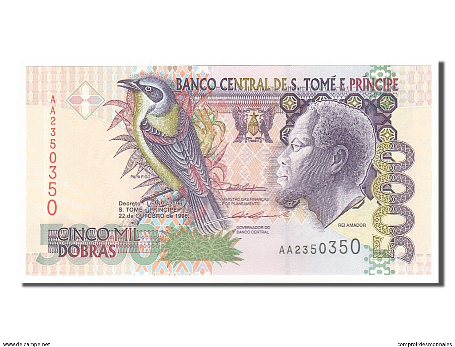 Billet, Saint Thomas And Prince, 5000 Dobras, 1996, 1996-10-22, NEUF - São Tomé U. Príncipe