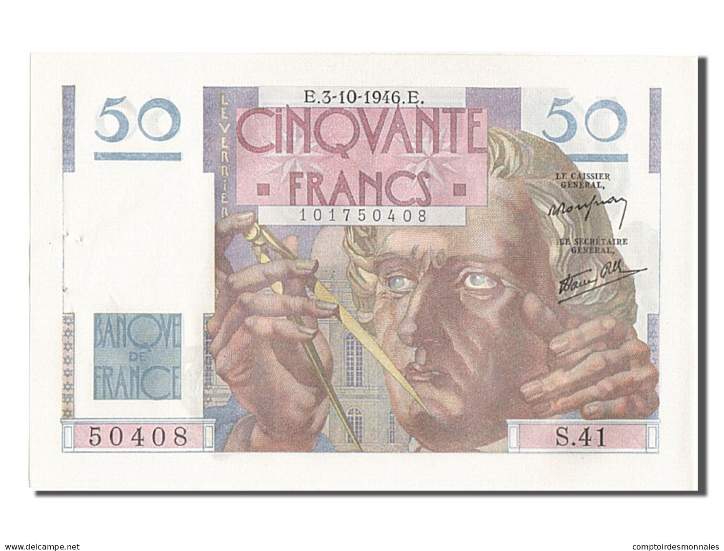 Billet, France, 50 Francs, 50 F 1946-1951 ''Le Verrier'', 1946, 1946-10-03, SUP - 50 F 1946-1951 ''Le Verrier''