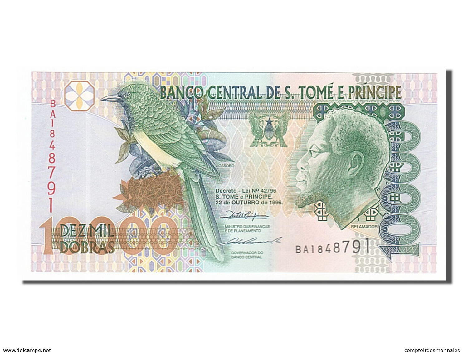 Billet, Saint Thomas And Prince, 10,000 Dobras, 1996, 1996-10-22, NEUF - San Tomé E Principe