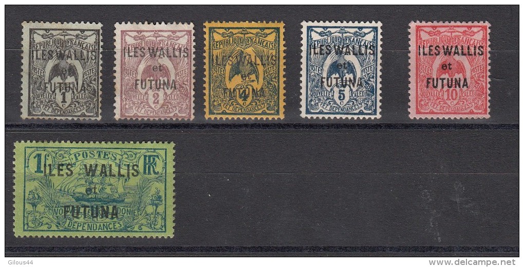 Wallis Et Futuna Timbre De 1905 De Nelle Calédonie Surchargés  6 Valeurs - Usados