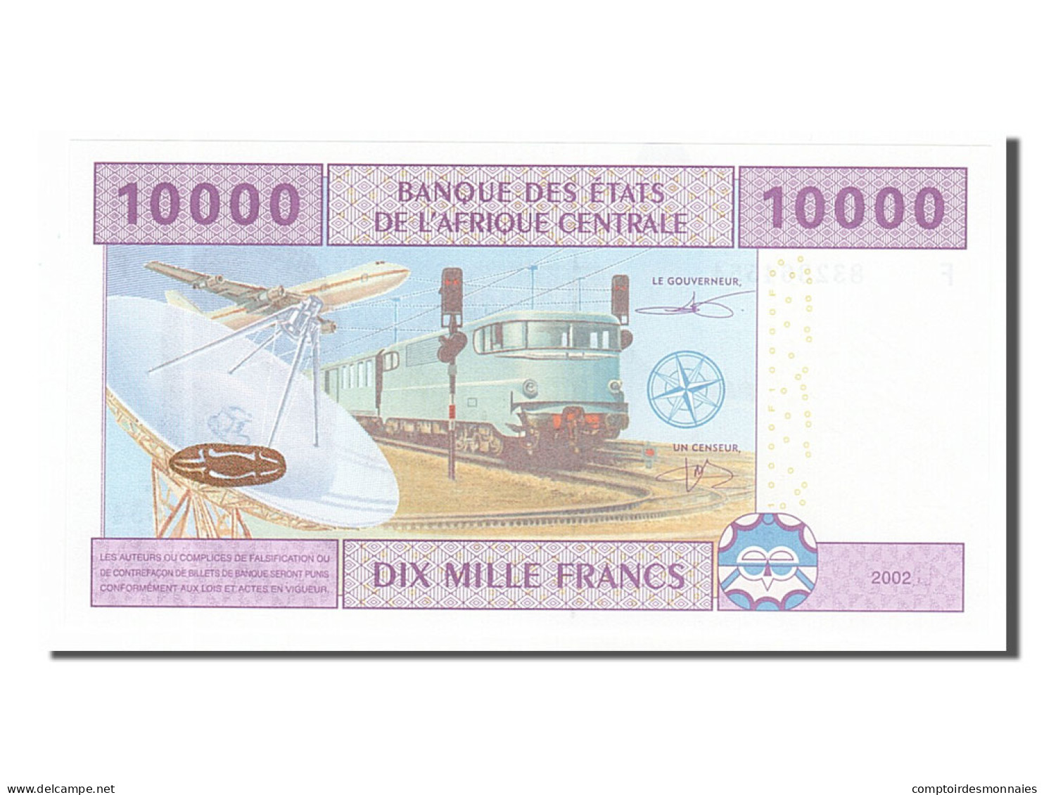 Billet, États De L'Afrique Centrale, 10,000 Francs, 2002, NEUF - Guinée