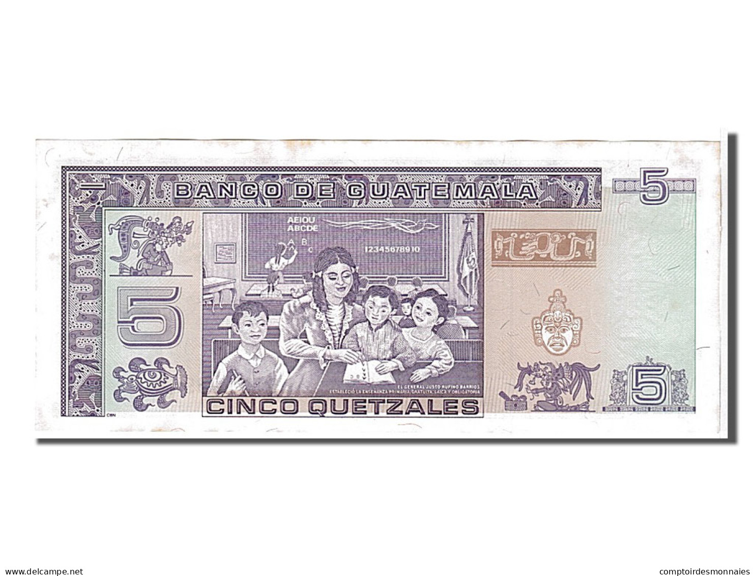 Billet, Guatemala, 5 Quetzales, 1990, KM:74a, SPL - Guatemala