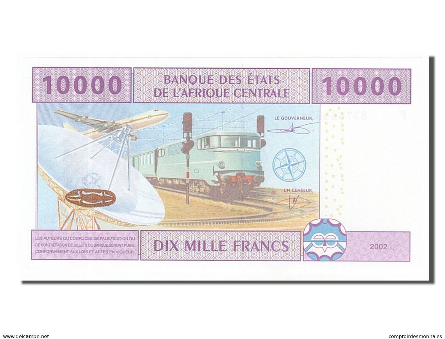 Billet, États De L'Afrique Centrale, 10,000 Francs, 2002, NEUF - Aequatorial-Guinea