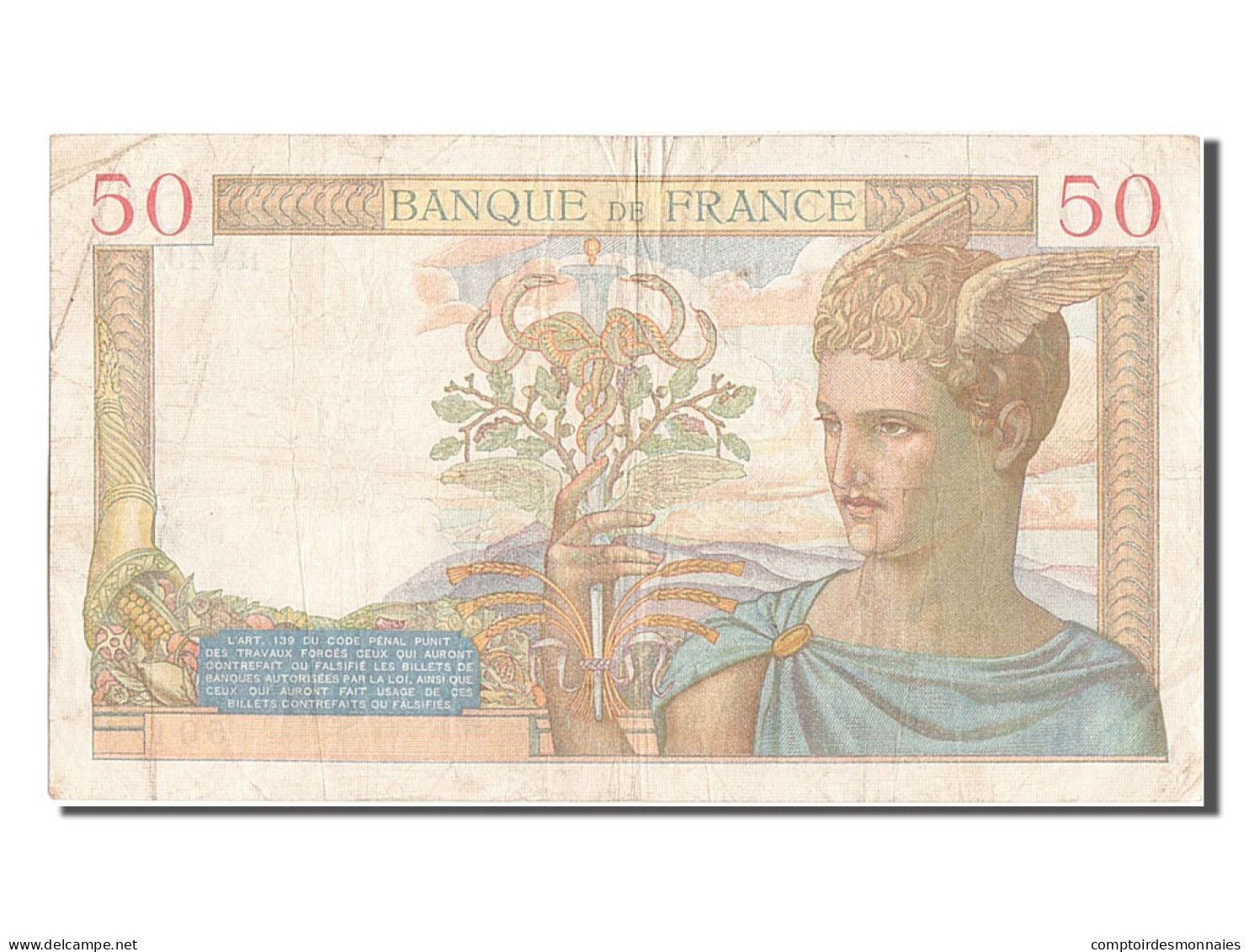 Billet, France, 50 Francs, 50 F 1934-1940 ''Cérès'', 1936, 1936-05-28, TB - 50 F 1934-1940 ''Cérès''