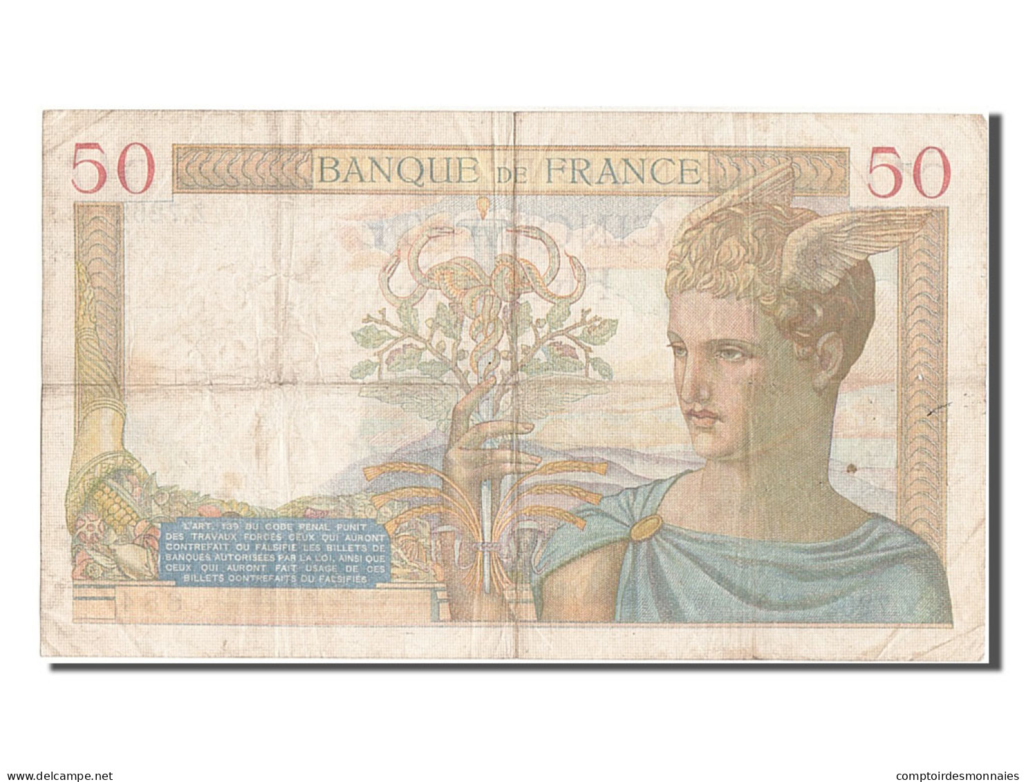 Billet, France, 50 Francs, 50 F 1934-1940 ''Cérès'', 1937, 1937-12-02, TB - 50 F 1934-1940 ''Cérès''