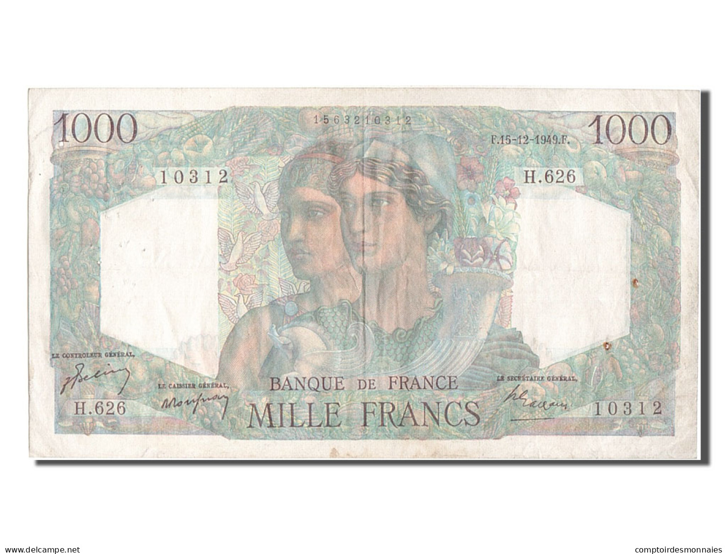 Billet, France, 1000 Francs, 1 000 F 1945-1950 ''Minerve Et Hercule'', 1949 - 1 000 F 1945-1950 ''Minerve Et Hercule''