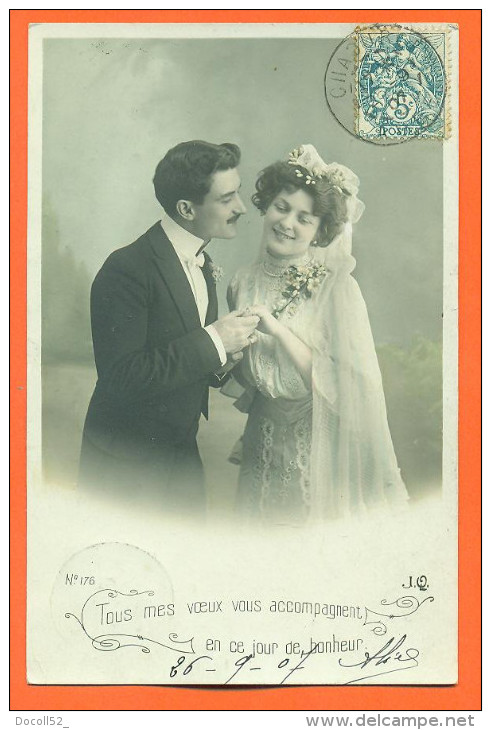 Carte Fantaisie Mariage   "  Couple De Maries  " - Autres & Non Classés